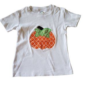 Embroidered Fall Pumpkin on White  Blanke Boutique 3T Shirt